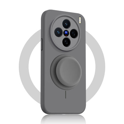 Solid Color Liquid Silicone Case with Kickstand