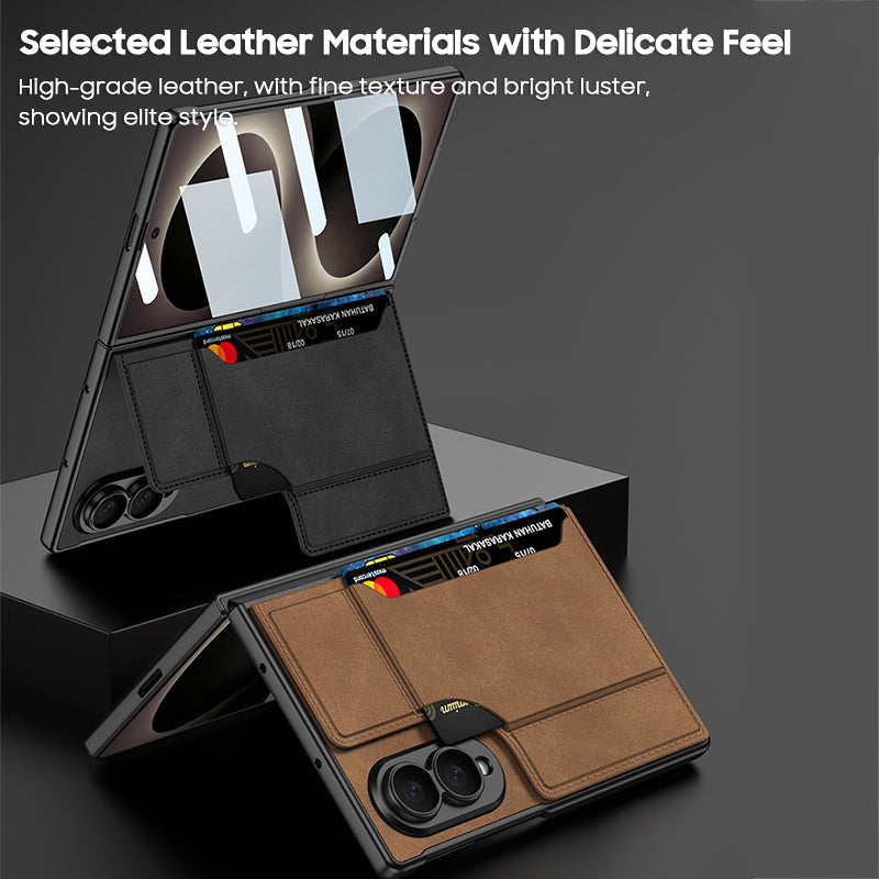 Wallet Leather Case with Card Slot and Stand