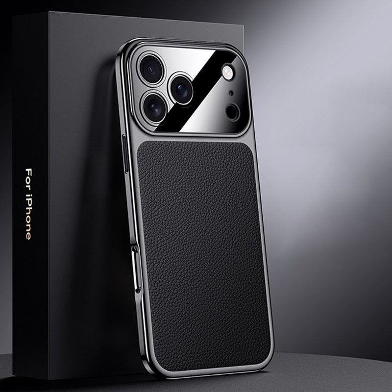 Electroplated Genuine Leather Pebbled Case