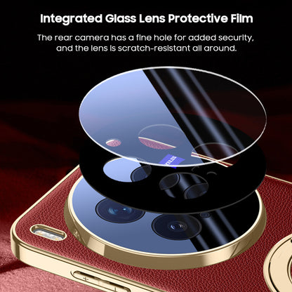 Rotating Ring Leather Case with MagSafe