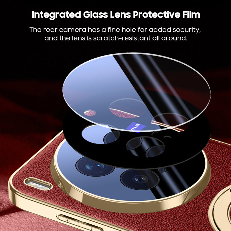 Rotating Ring Leather Case with MagSafe