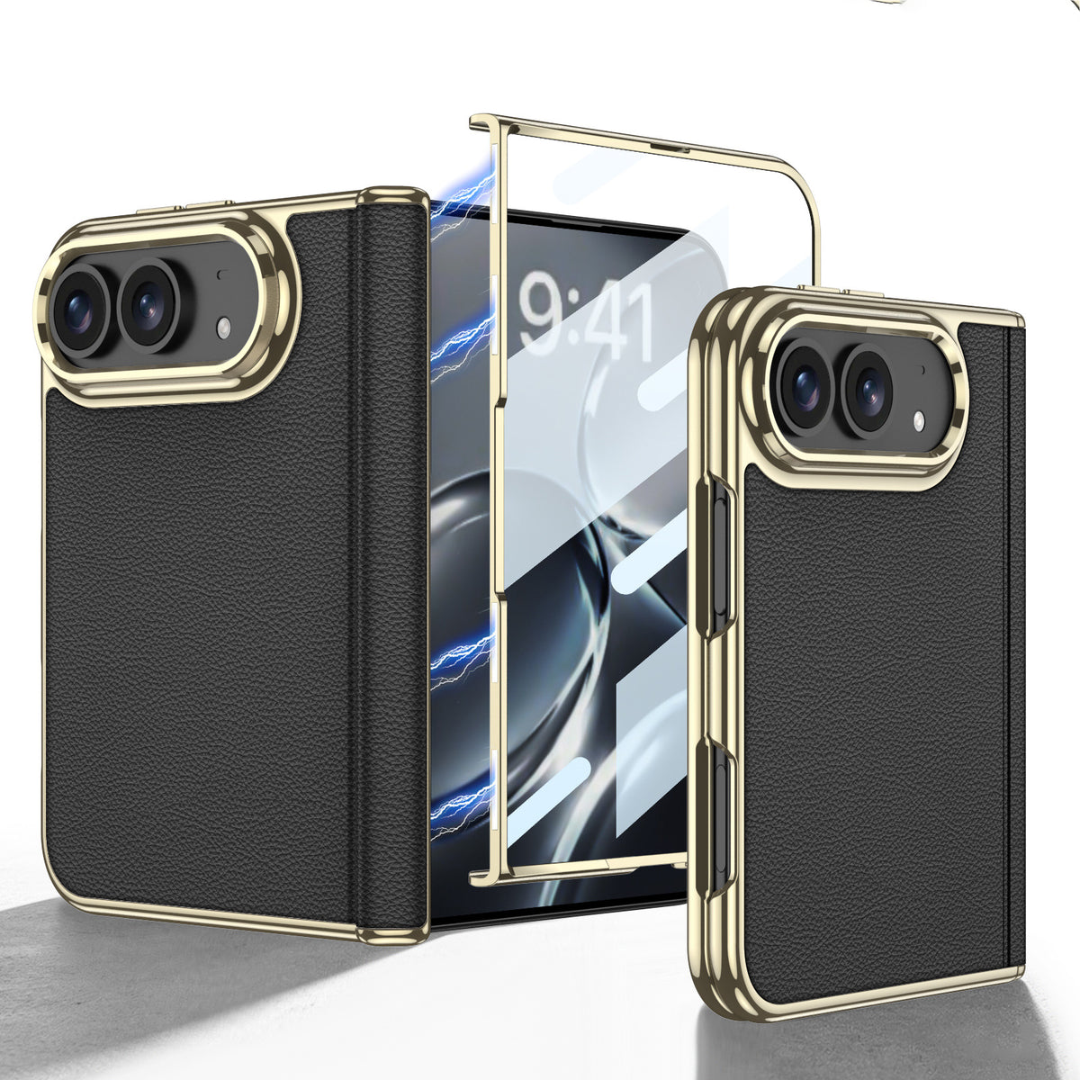 Electroplated Gold-Edged Leather Case