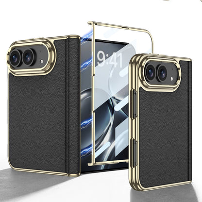 Electroplated Gold-Edged Leather Case