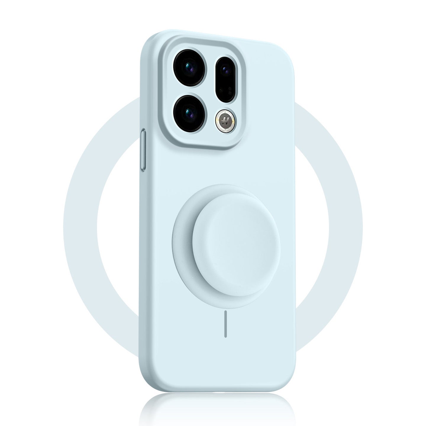 Solid Color Liquid Silicone Case with Kickstand