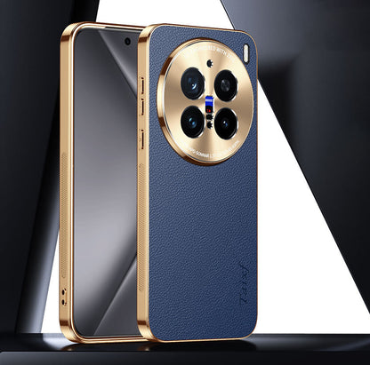 Electroplated Gold-Edged Leather Case