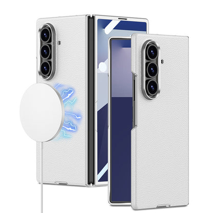 Electroplated Gold-Edged Leather Case with MagSafe