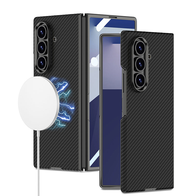 Electroplated Gold-Edged Leather Case with MagSafe