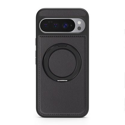Rotating Ring Leather Case with MagSafe