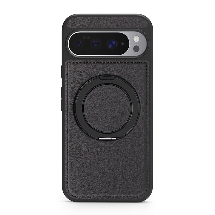 Rotating Ring Leather Case with MagSafe