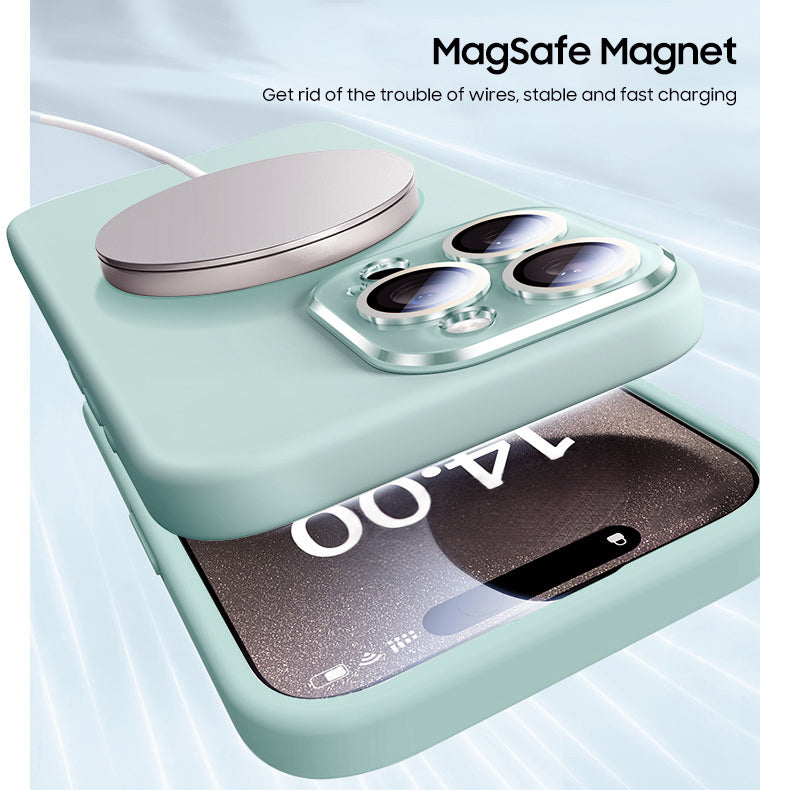 iPhone MagSafe Series | Crystal Lens Liquid Silicone Phone Case