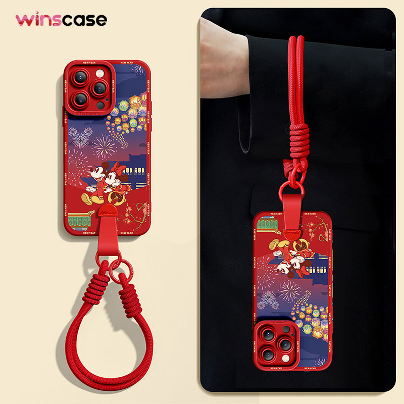 iPhone Series | Mickey Mouse Silicone Phone Case [free Wrist Rope/Cross-Body Strap Rope]