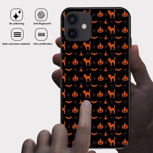 Halloween Series | iPhone Liquid Silicone Painted Soft Case - Pumpkin and Dog