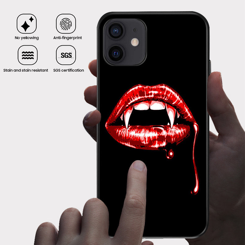 Halloween Series | iPhone Liquid Silicone Painted Soft Case - Lips