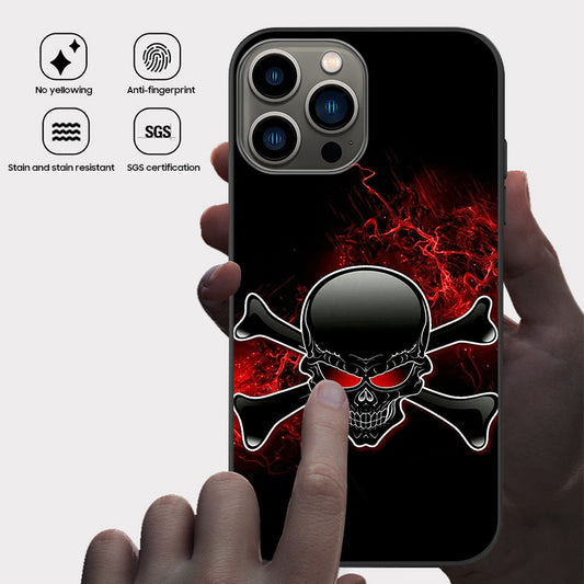 Halloween Series | iPhone Liquid Silicone Painted Soft Case - Fire Skull