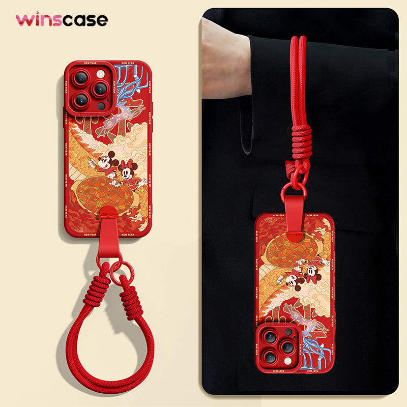 iPhone Series | Mickey Mouse Silicone Phone Case [free Wrist Rope/Cross-Body Strap Rope]