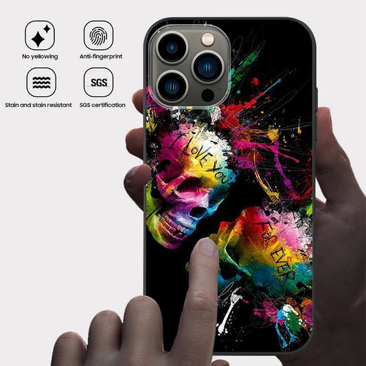 Halloween Series | iPhone Liquid Silicone Painted Soft Case - Color skull