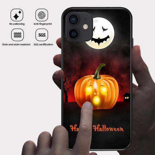 Halloween Series | iPhone Liquid Silicone Painted Soft Case - Glowing Pumpkin