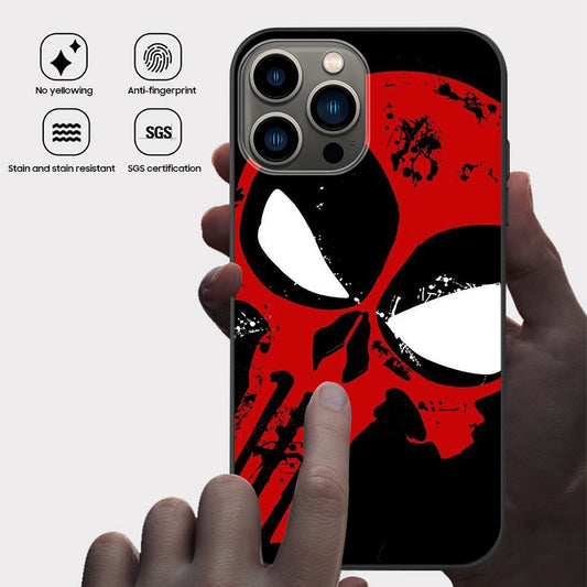 Halloween Series | iPhone Liquid Silicone Painted Soft Case - Red skull