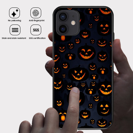 Halloween Series | iPhone Liquid Silicone Painted Soft Case - Multi-devil Pumpkin