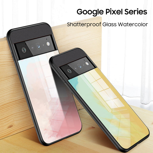 Serie Google Píxel | Caja del teléfono a prueba de golpes de vidrio de acuarela