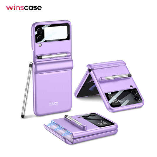 Samsung Series | Galaxy Z Flip4 Magnetic Folding Hinge Phone Case With Pen Holder