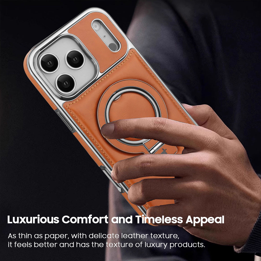 Integrated MagSafe Ring Business Leather Case