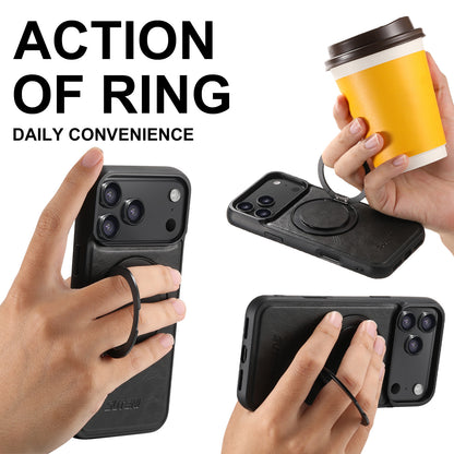 360° Rotating kickstand Leather Case with MagSafe