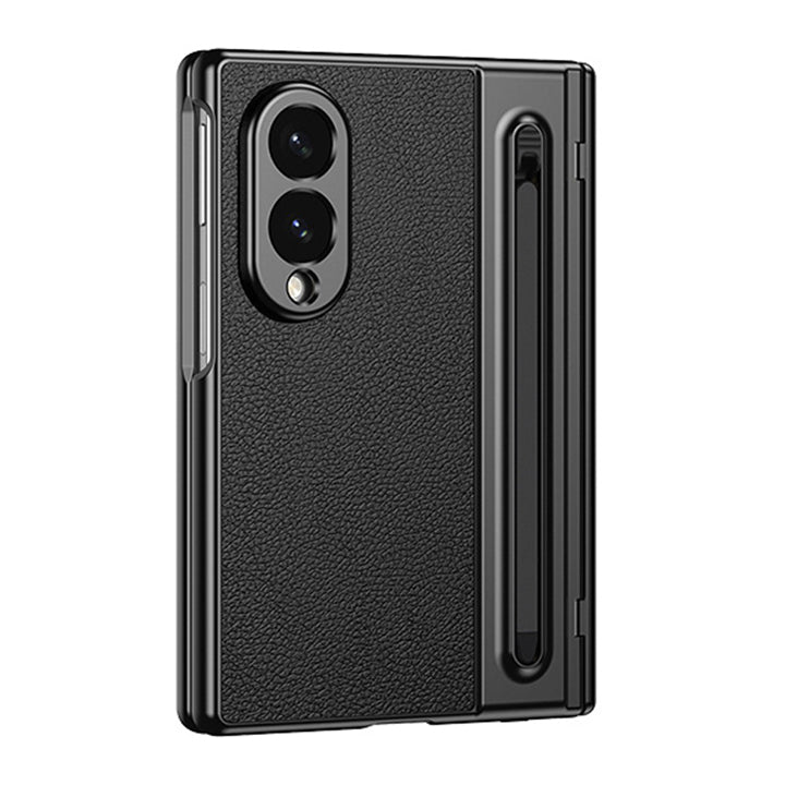 Premium Leather Texture Foldable Case with Pen Slot