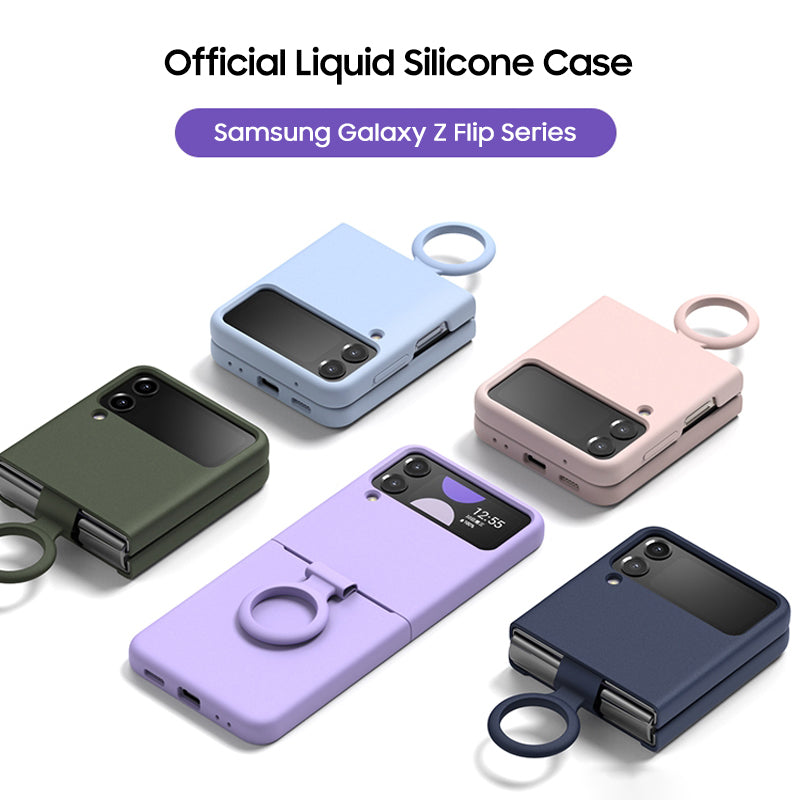 Serie Samsung | Funda con hebilla de anillo de silicona líquida serie Galaxy Z Flip 