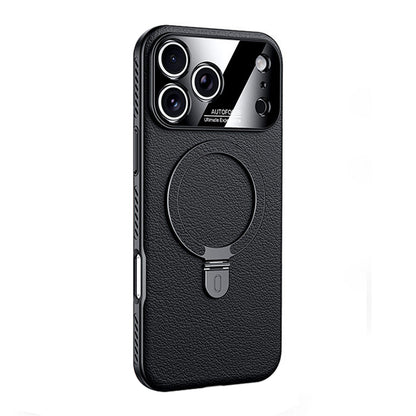 Rotating Ring Leather Case with MagSafe