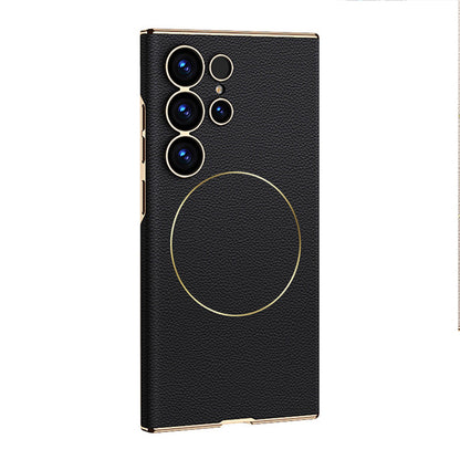 Luxury Electroplated Leather Case with MagSafe