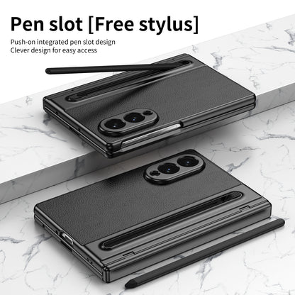 Premium Leather Texture Foldable Case with Pen Slot