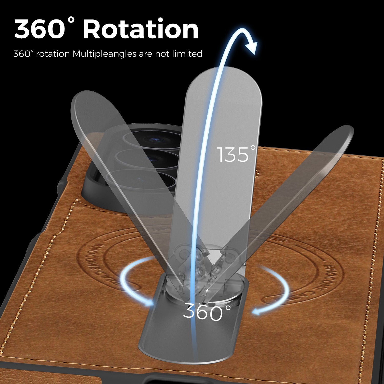 Folding Stand Business Leather Case