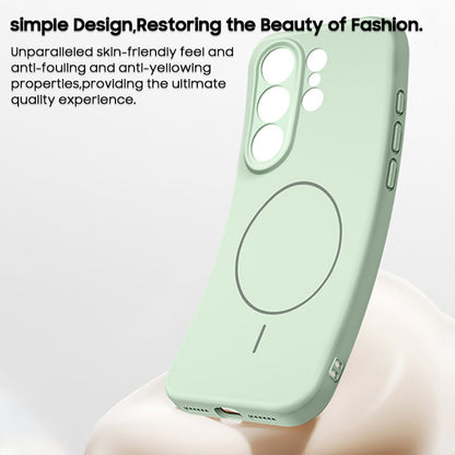 Solid Color Liquid Silicone Case with Kickstand