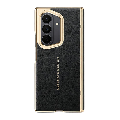Lens Holder Electroplated Gold Edge Leather Case