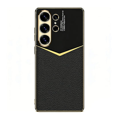 Fashionable Electroplated Stitching Leather Case