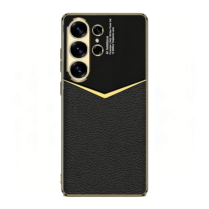 Fashionable Electroplated Stitching Leather Case