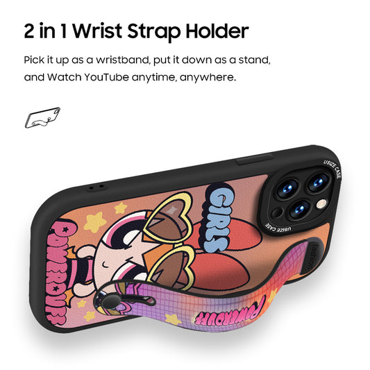 iPhone Series | The Powerpuff Girls Wristband Holder Leather Phone Case