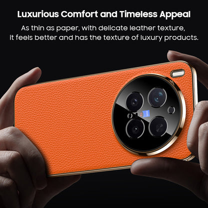 Electroplated Genuine Leather Pebbled Case