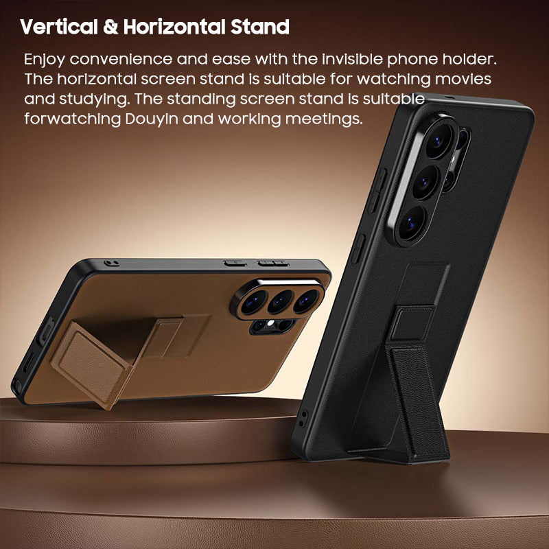 Folding Kickstand Leather Case