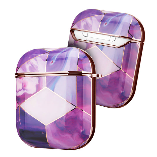 Airpods | Caja de mármol púrpura de galvanoplastia