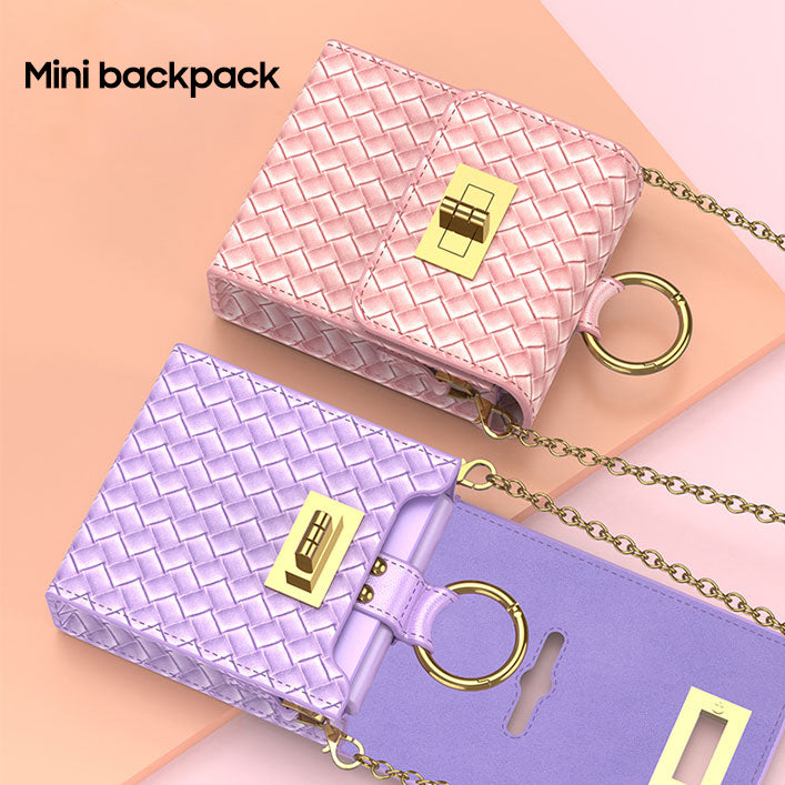 Serie Samsung | Funda para teléfono móvil galvanizada serie Galaxy Z Flip + mini bolsa para teléfono móvil 