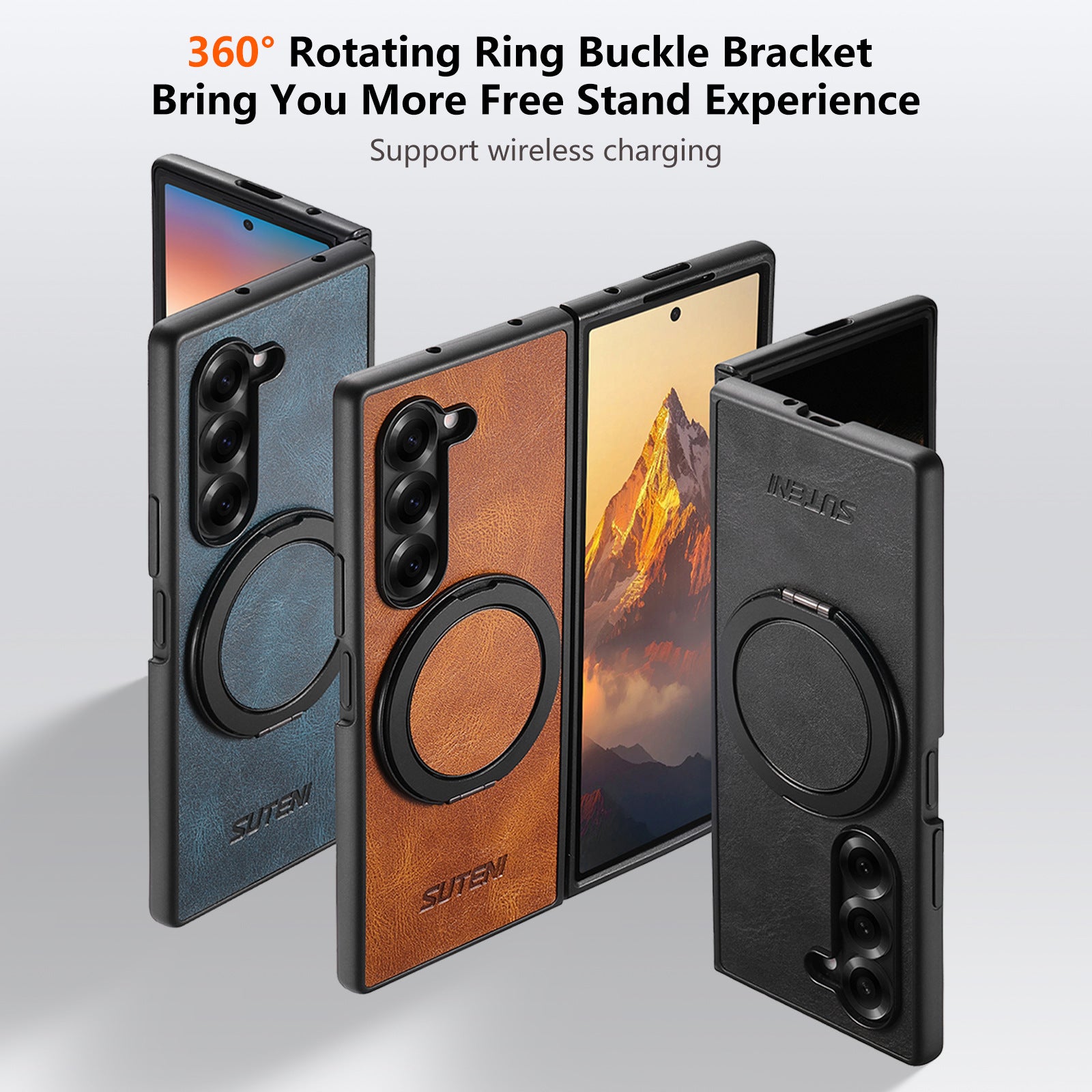 360° Rotating kickstand Leather Case with MagSafe