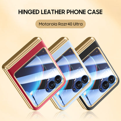 Electroplated Gold-Rimmed Folding Leather Case