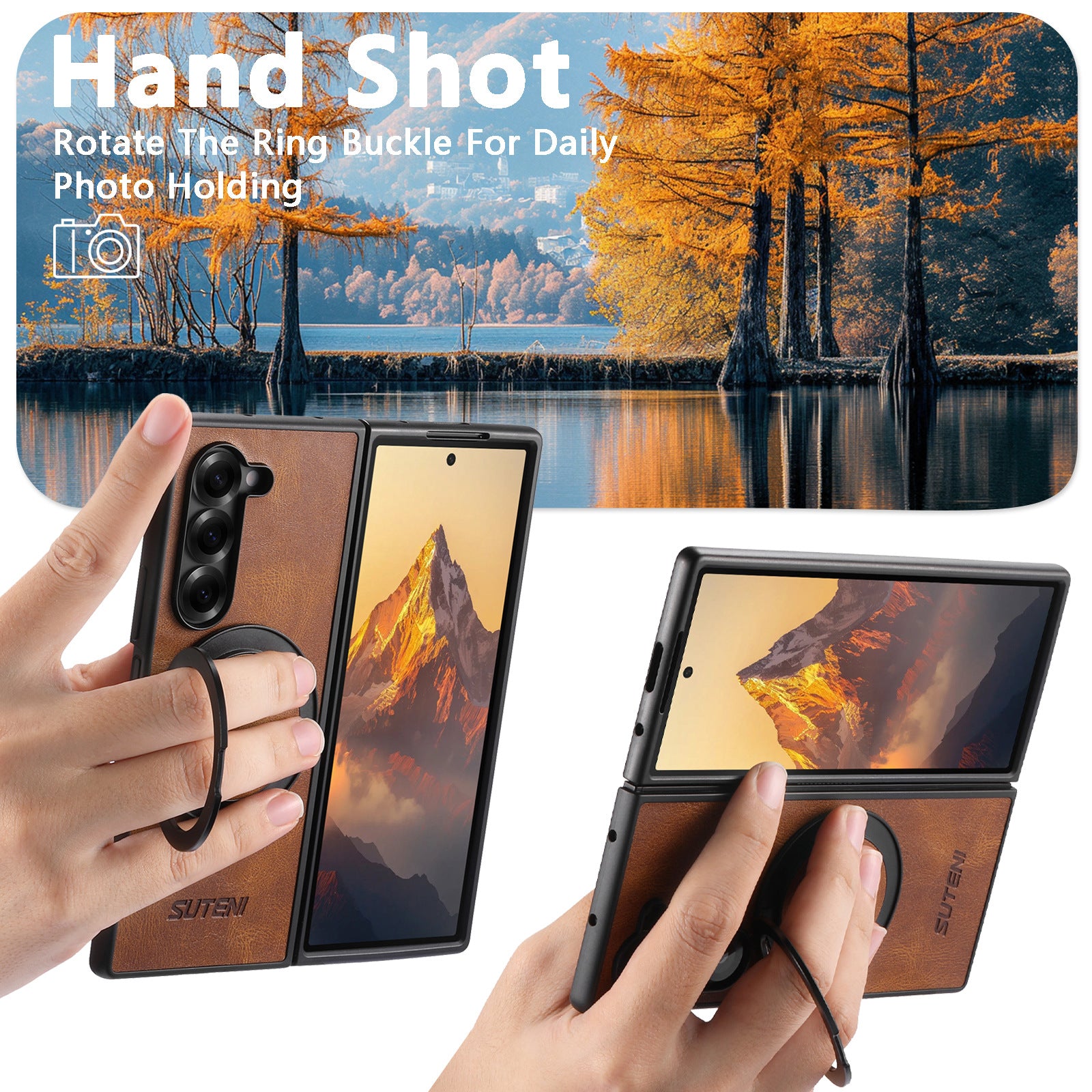 360° Rotating kickstand Leather Case with MagSafe