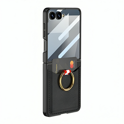 Card Holder Leather Case with Ring Holder