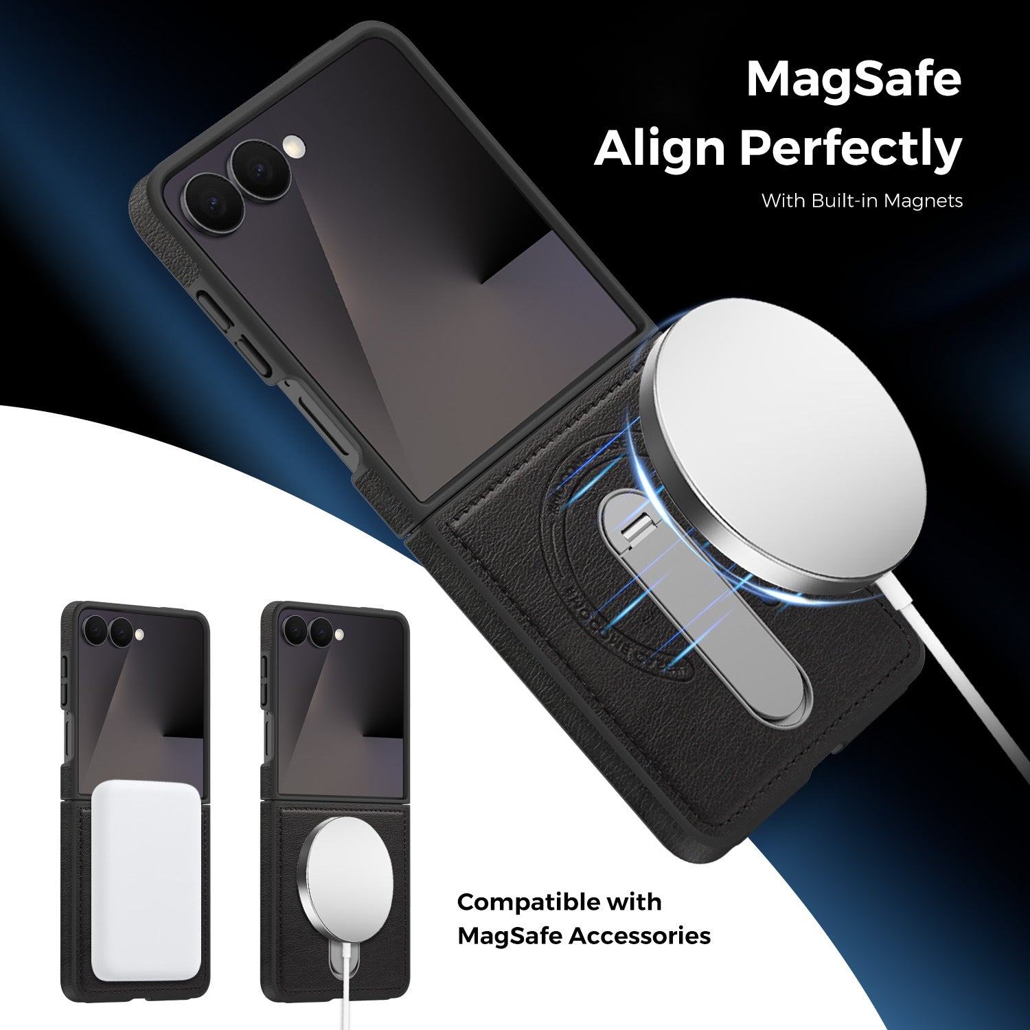 Folding Stand Business Leather Case