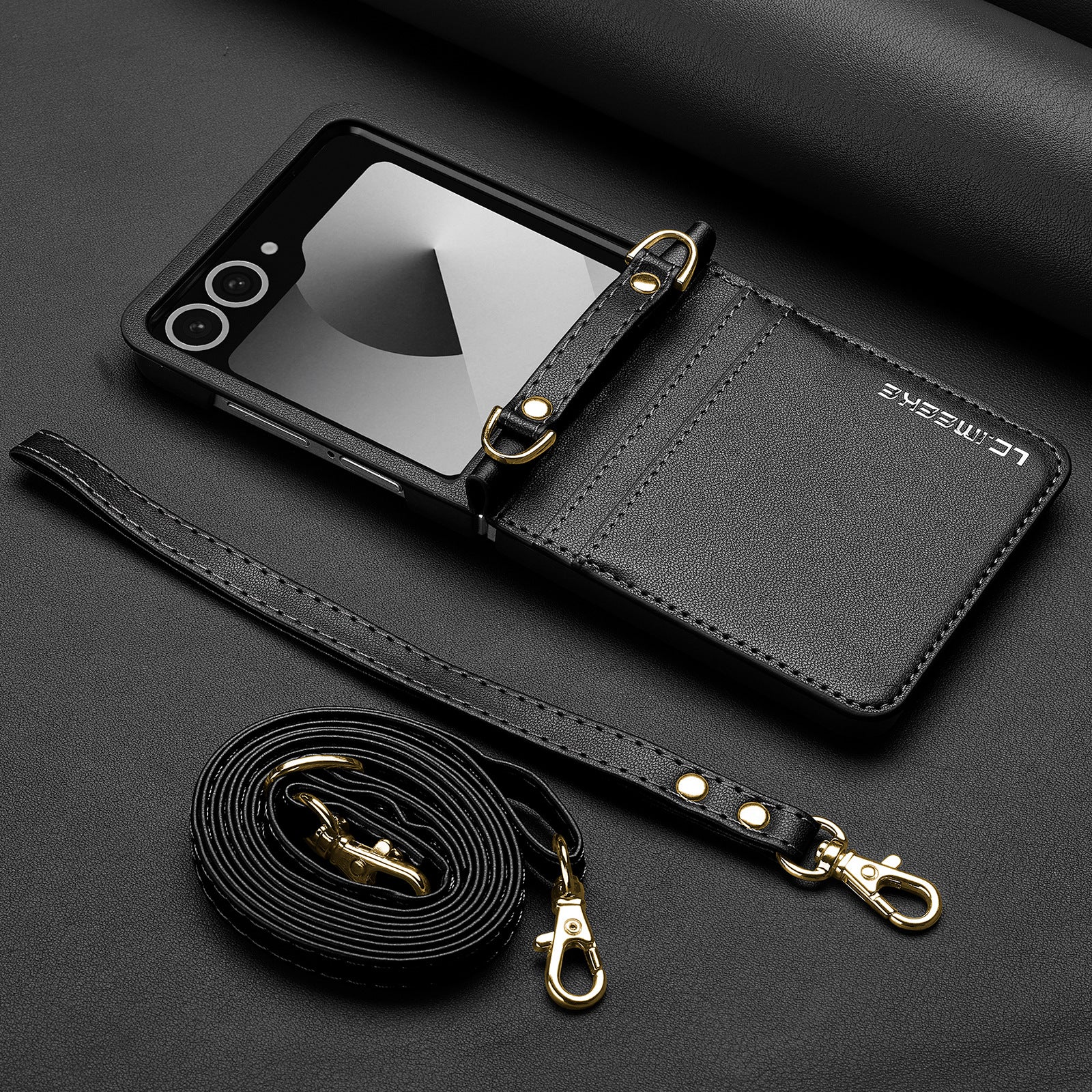 Fashionable Crossbody Card Cell Leather Case