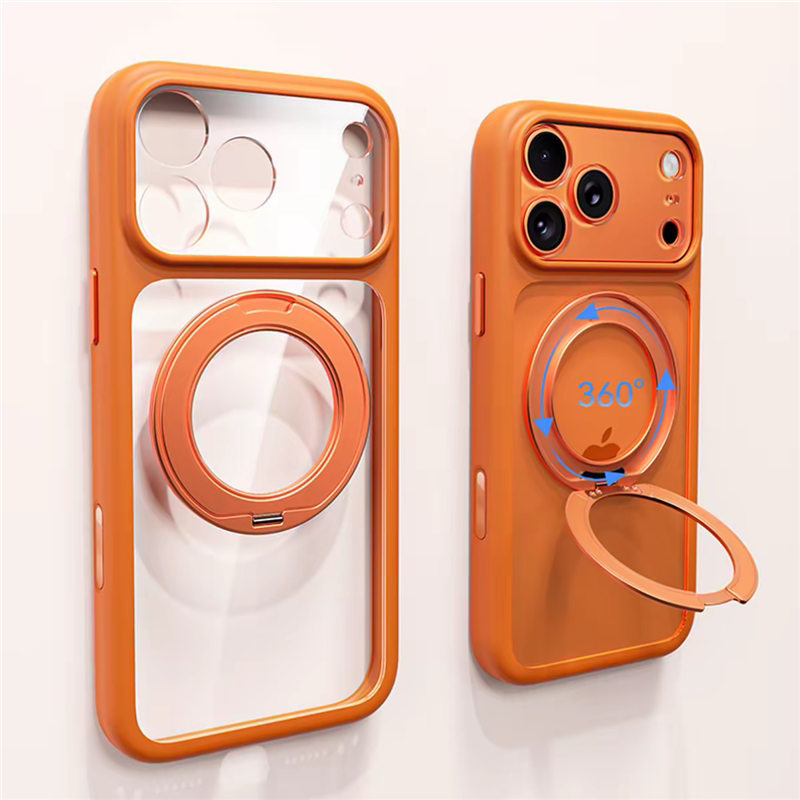 Silicone Frame Anti-Slip Transparent Case with MagSafe