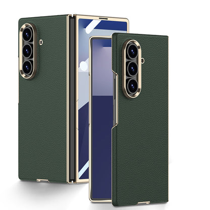 Electroplated Gold-Edged Leather Case